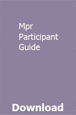 mpr participant guide Ebook PDF