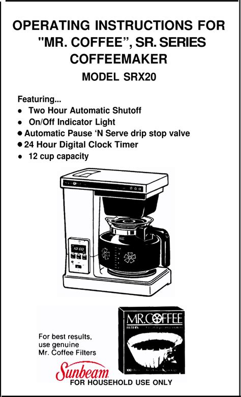 mr coffee instruction manuals PDF