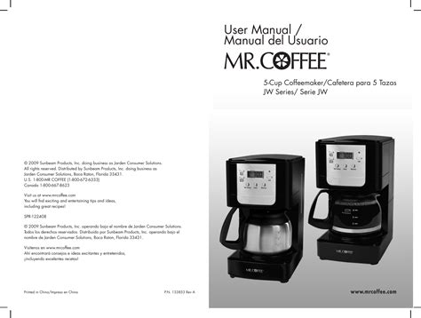 mrcoffee fd5 recipes user guide Doc