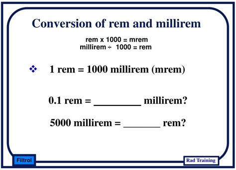 mrem to rem conversion