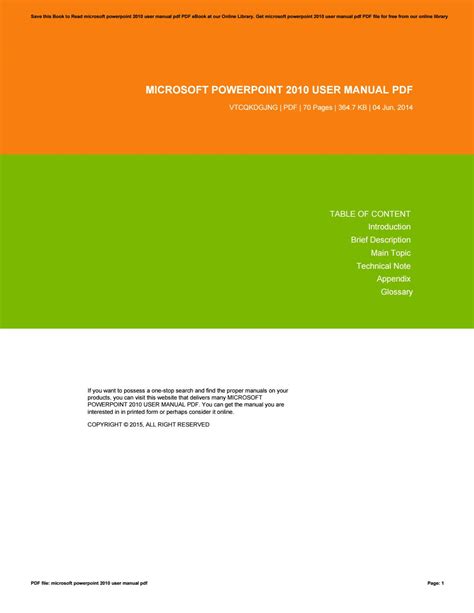 ms office 2010 user manual pdf Reader