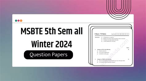 msbte sample papers in winter me first year cms second sem Reader