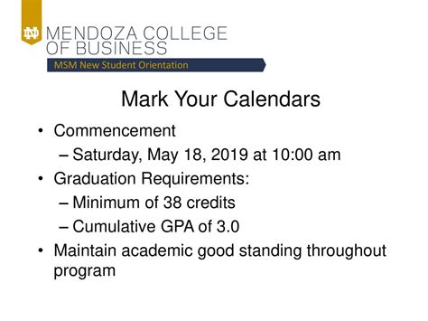 msm academic calendar