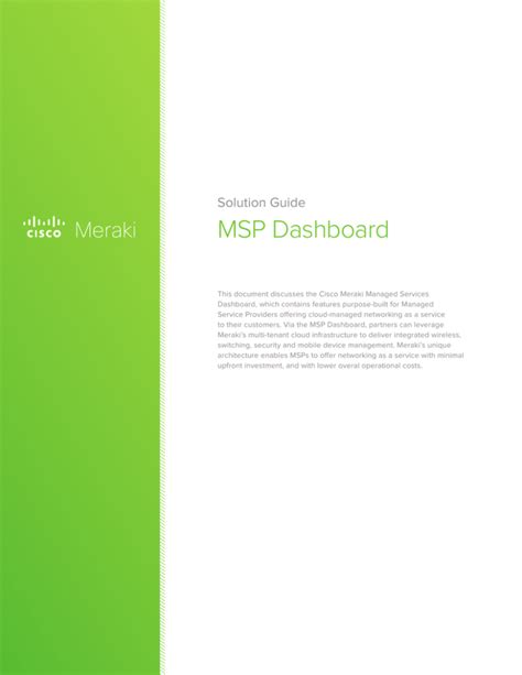 msp dashboard solution guide cisco meraki Epub
