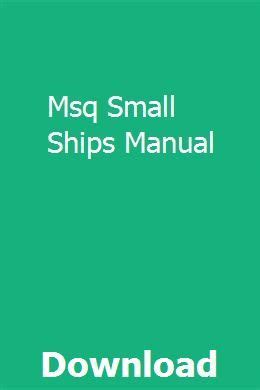 msq small ships manual Epub