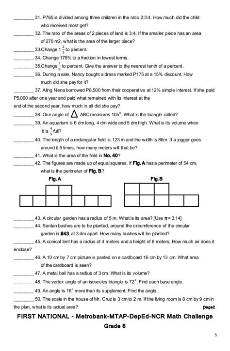 mtap questions grade 6 Ebook Doc