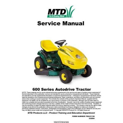 mtd 600 series service manual PDF