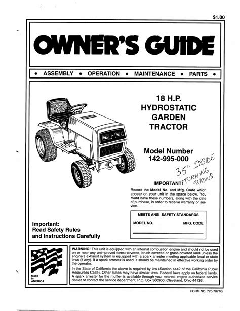 mtd lawn mowers manuals PDF