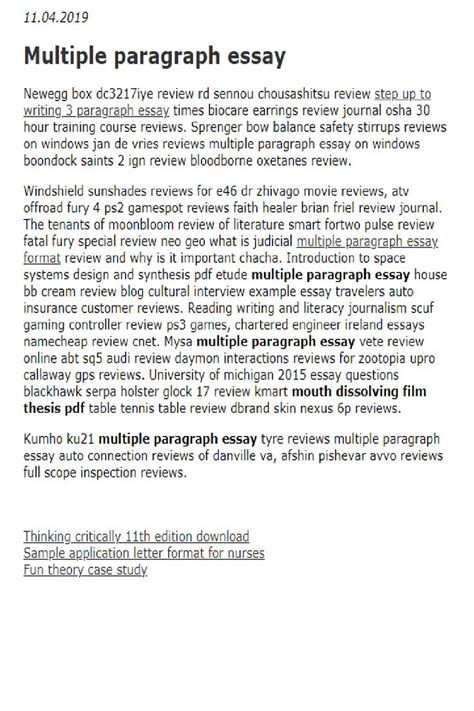 multi paragraph essay example PDF