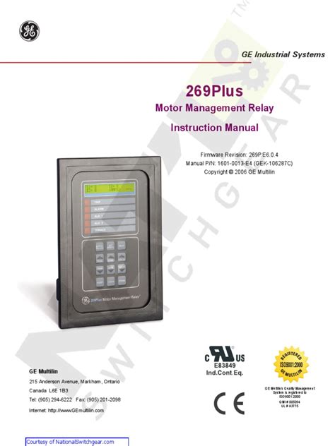 multilin 269 user manual PDF