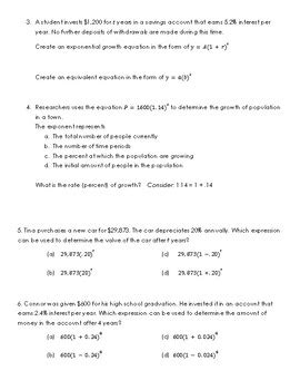 multiple choice exponential growth problems Ebook Kindle Editon