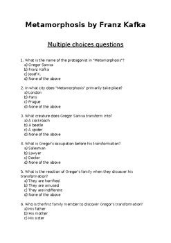 multiple choice the metamorphosis kafka Kindle Editon