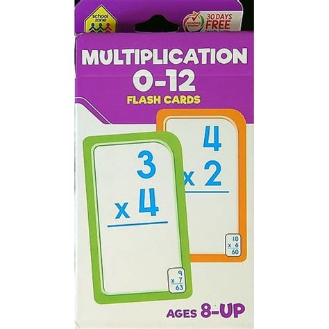 multiplication 0 12 flash cards Epub