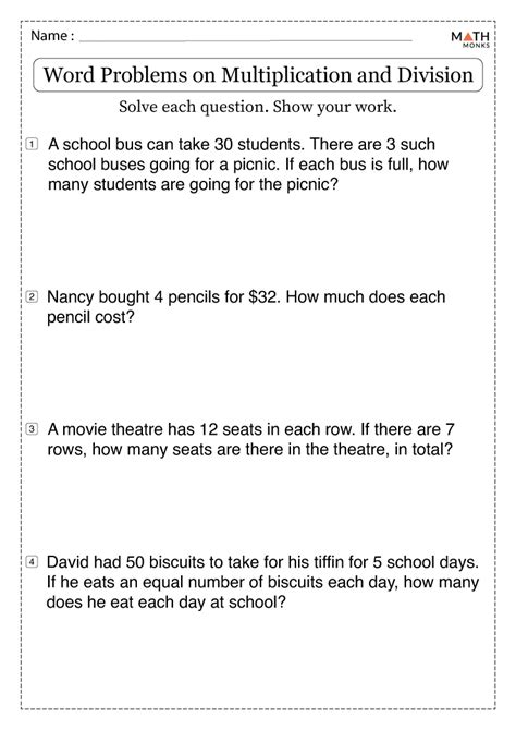 multiplication division word problems 3rd grade Epub