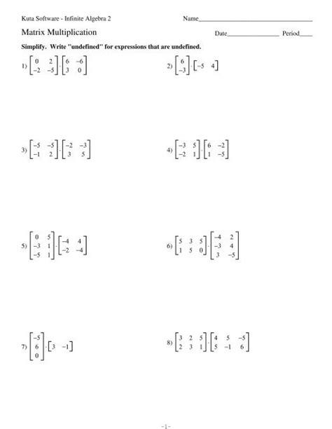 multiplying matrices skills practice answers Reader