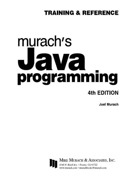 murach java programming 4th edition solutions PDF