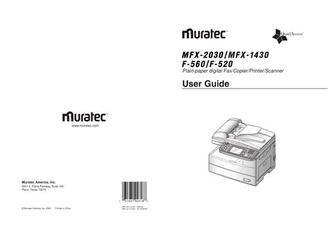 muratec f 160 fax machines owners manual PDF