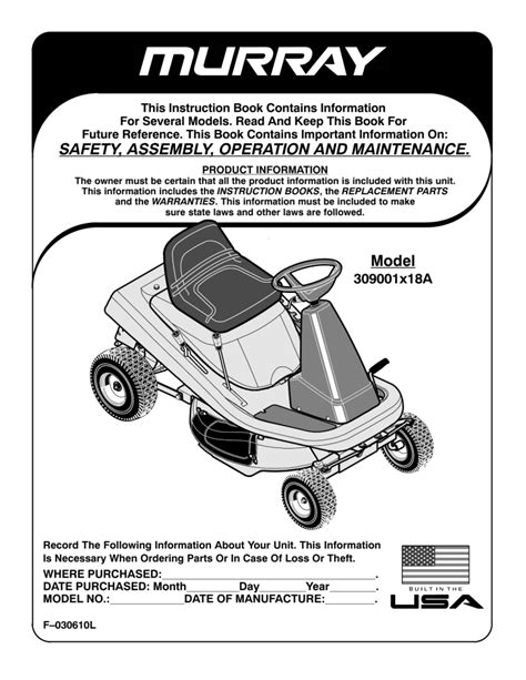 Murray 500e Series Lawn Mower Manual