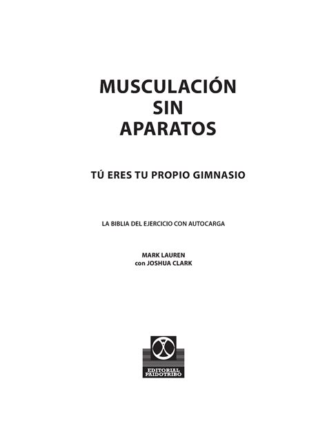 musculacion sin aparatos tu eres tu propio gimnasio spanish edition Reader