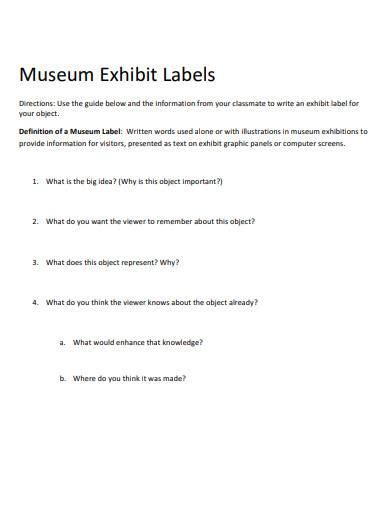 Museum Exhibit Label Template