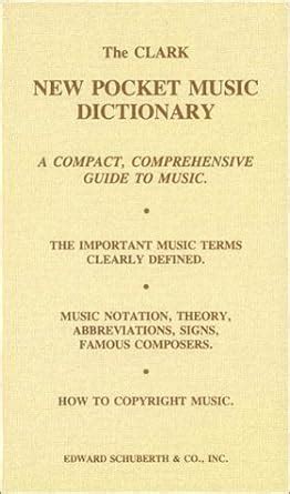 musical references and manuscript clark new pocket music dictionary PDF