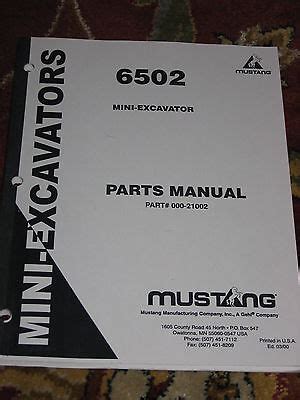 mustang 6502 parts manual user guide PDF