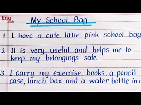 my bag essay 2nd class PDF