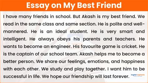 my best friend essay for class 10 Epub