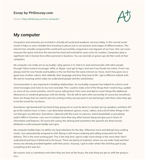 my computer essay for class 5 Epub