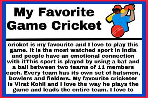 my favourite game cricket essay Doc