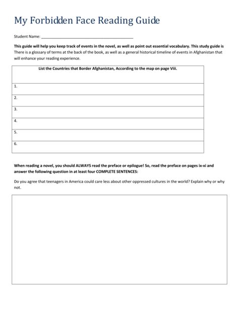 my forbidden face study guide answers Kindle Editon