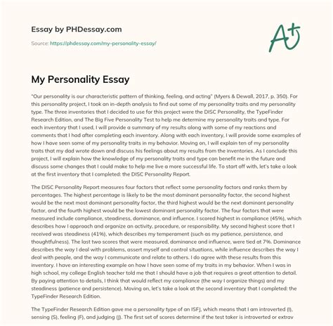 my personality essay sample Doc