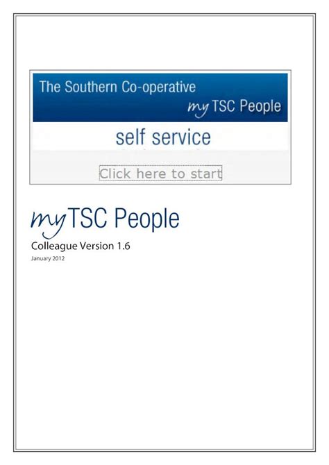 my tsc people colleague self service Kindle Editon