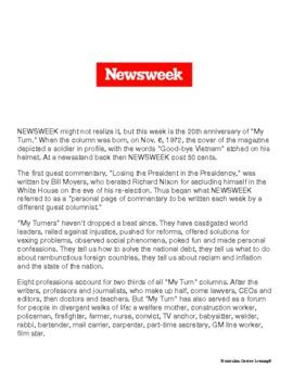 my turn essays newsweek examples PDF