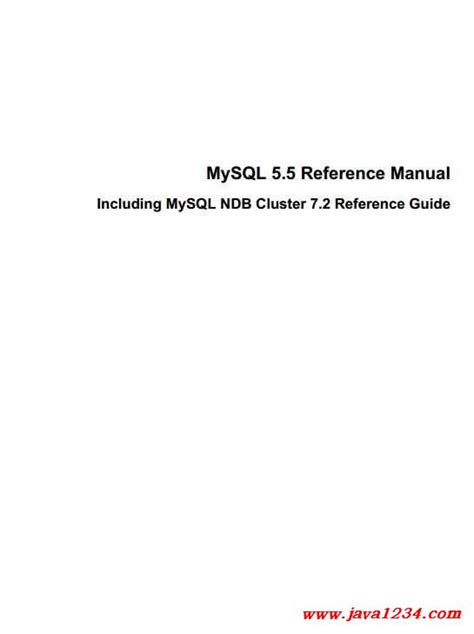 mysql 55 reference manual pdf download Epub