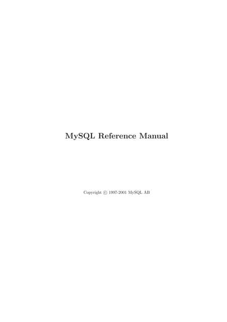 mysql 55 reference manual pdf download Epub