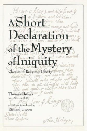 mystery of iniquity classics of religious liberty PDF