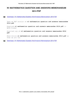 n1 mathematics question and answers memorandum 2014 PDF Reader