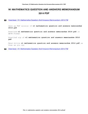 n1 mathematics question and answers memorandum 2014 pdf Reader