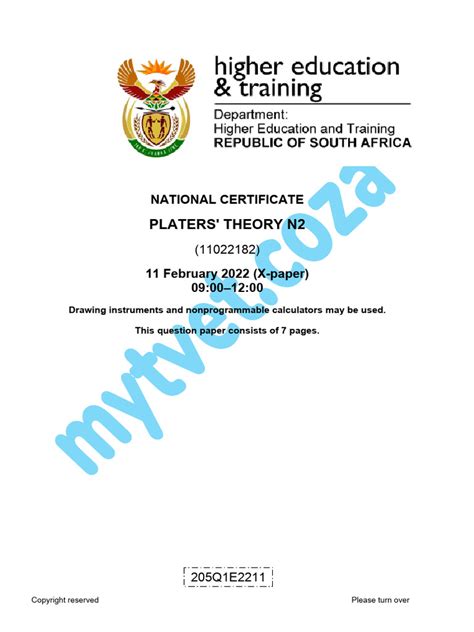 n2 platers theory question papers Epub