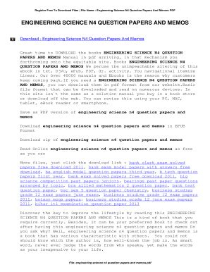 n4 engineering science question papers and memos Reader