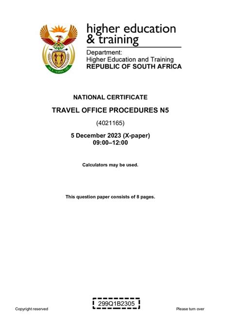 n5 travel office procedures question paper Epub
