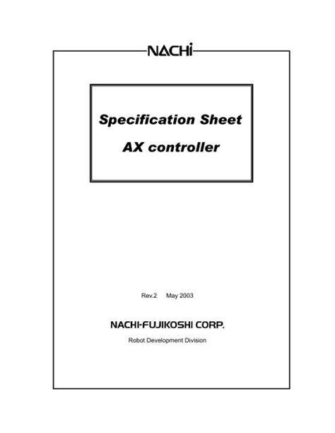 nachi ax controller manual Kindle Editon
