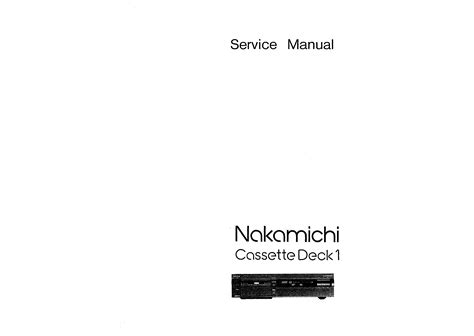 nakamichi cassette deck 1 cd1 service manual user guide Epub