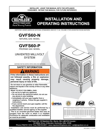 napoleon gvfs60 n p user guide PDF