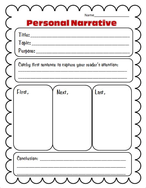narrative essay graphic organizer Doc