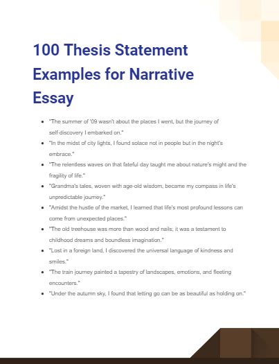 narrative essay thesis example Kindle Editon