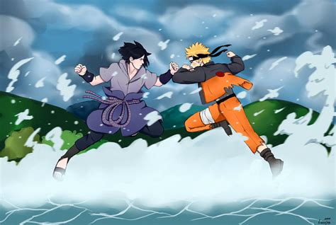 naruto sasuke and naruto fight