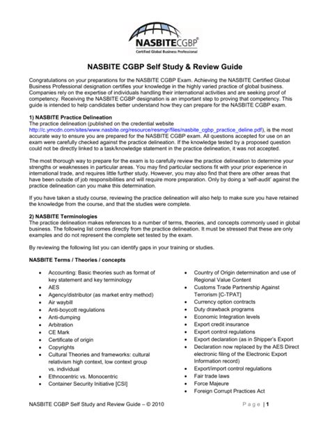 nasbite cgbp self study amp review guide Kindle Editon
