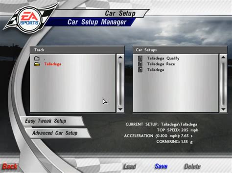 nascar thunder 2003 setups